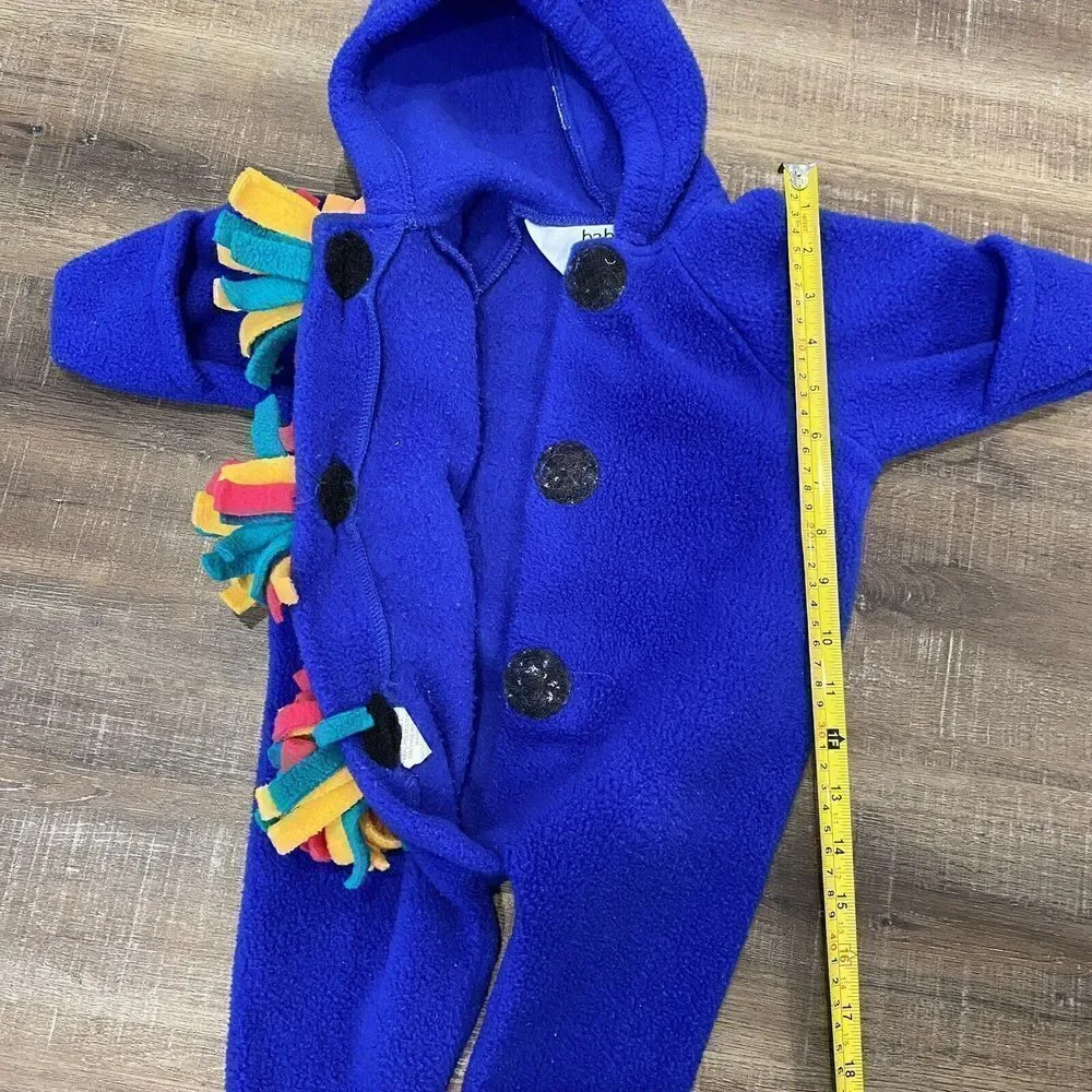 Vintage Baby‎ Mac Moore Fleece Hooded Bunting Tassel Color Block Size 3 Mo USA